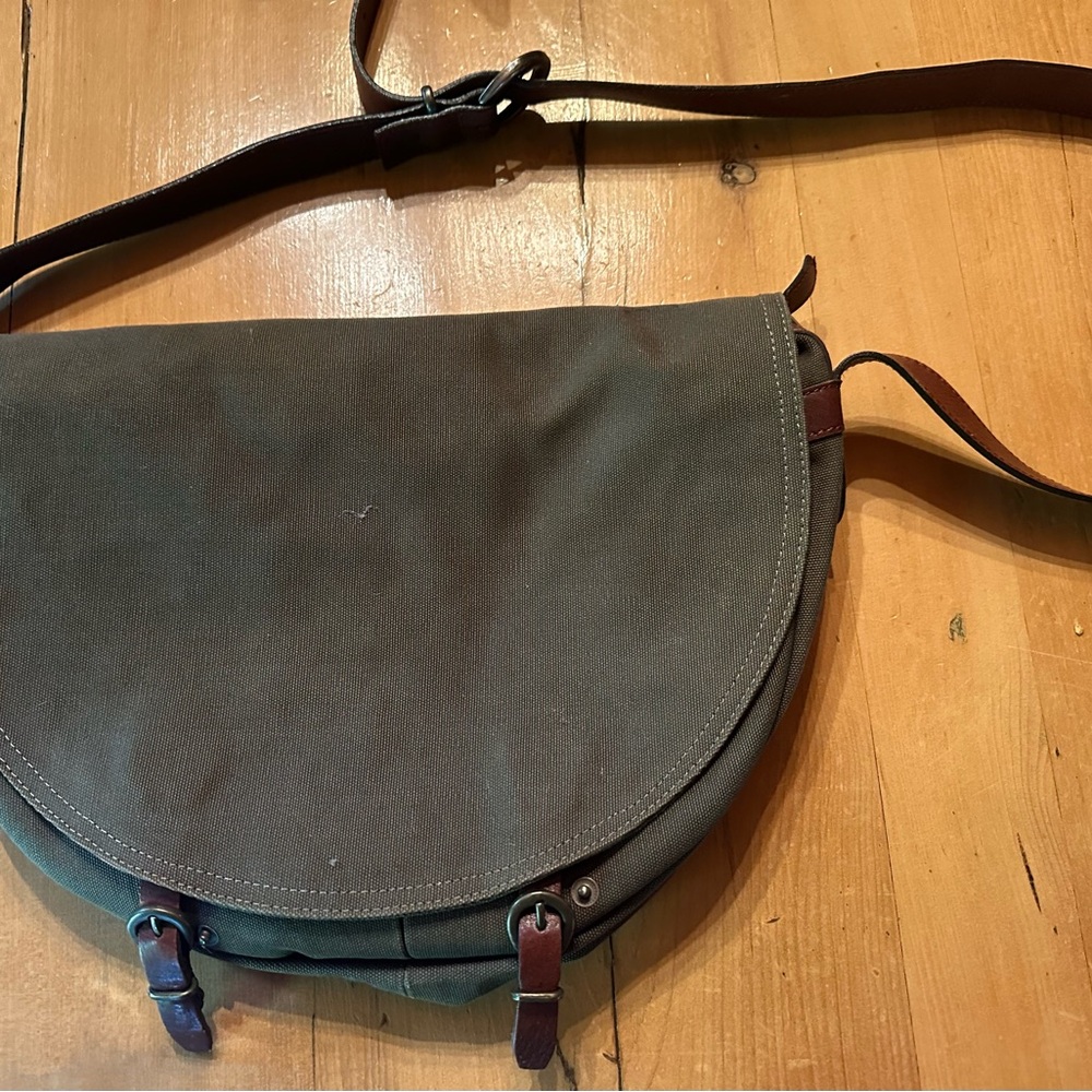 J. Crew Dark Green Canvas Shoulder Bag